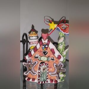 Blue Sky Clayworks Christmas GINGERBREAD COTTAGE Tea Light Candle House,Goldminc